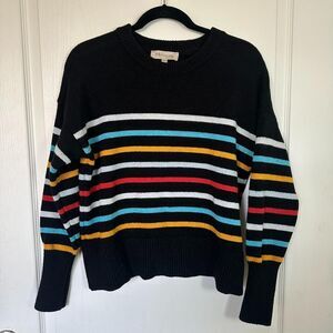 Philosophy Women’s L Rainbow Stripe Sweater Nautical Coastal Cottagecore